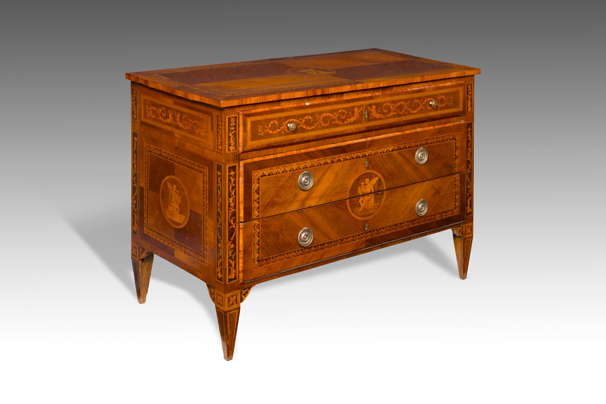 Pair Of Neoclassical Chests Of Drawers, Lombardy, Late 18th Century-photo-3