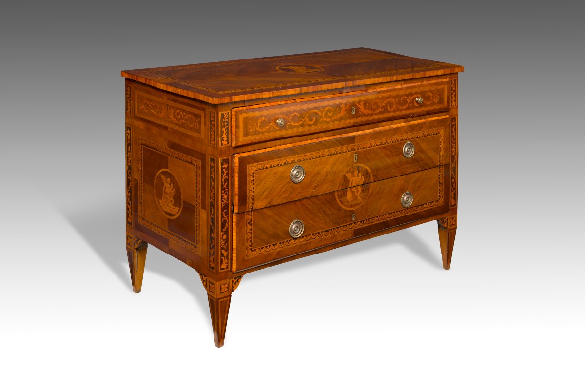 Pair Of Neoclassical Chests Of Drawers, Lombardy, Late 18th Century-photo-4