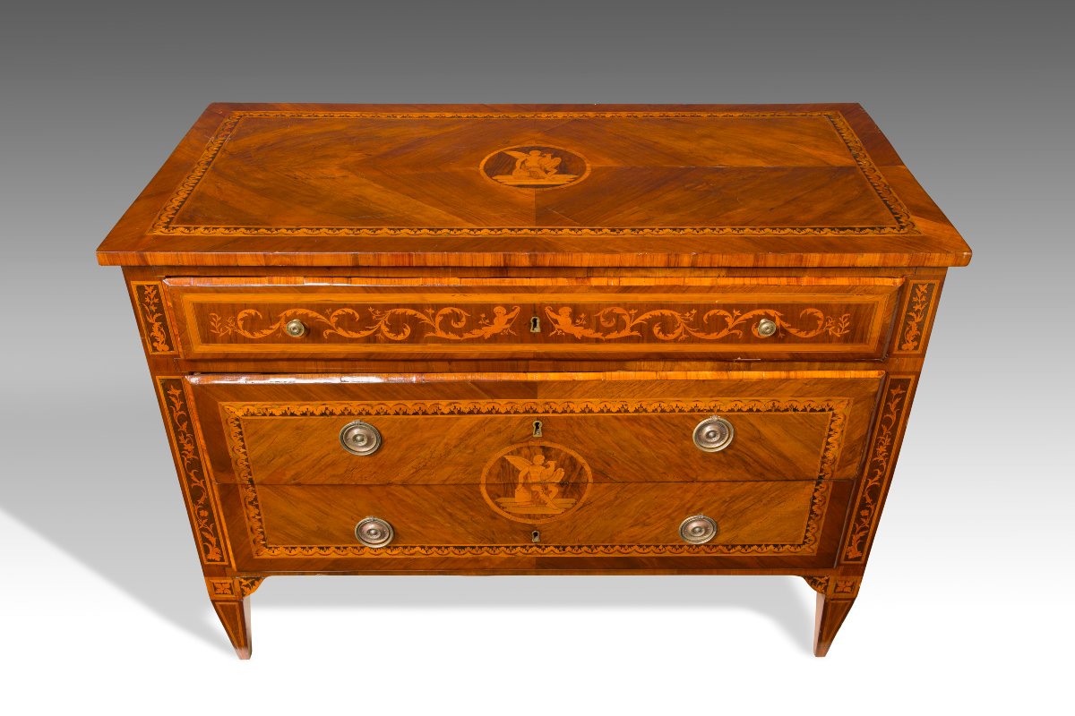 Pair Of Neoclassical Chests Of Drawers, Lombardy, Late 18th Century-photo-1