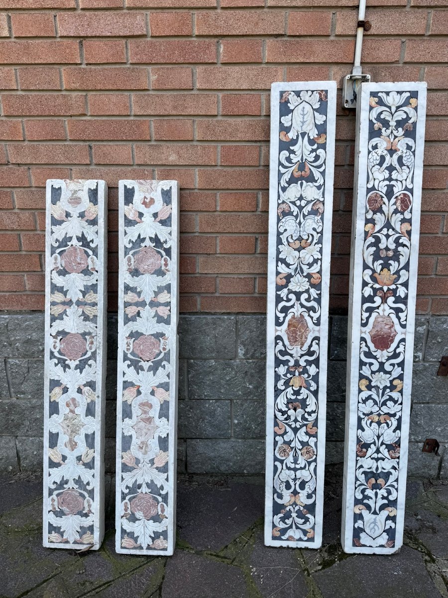 Carlo d'Aprile (genoa, 1621-palermo, 1668)  Rare Set Of Five Inlaid Marble Elements -photo-4