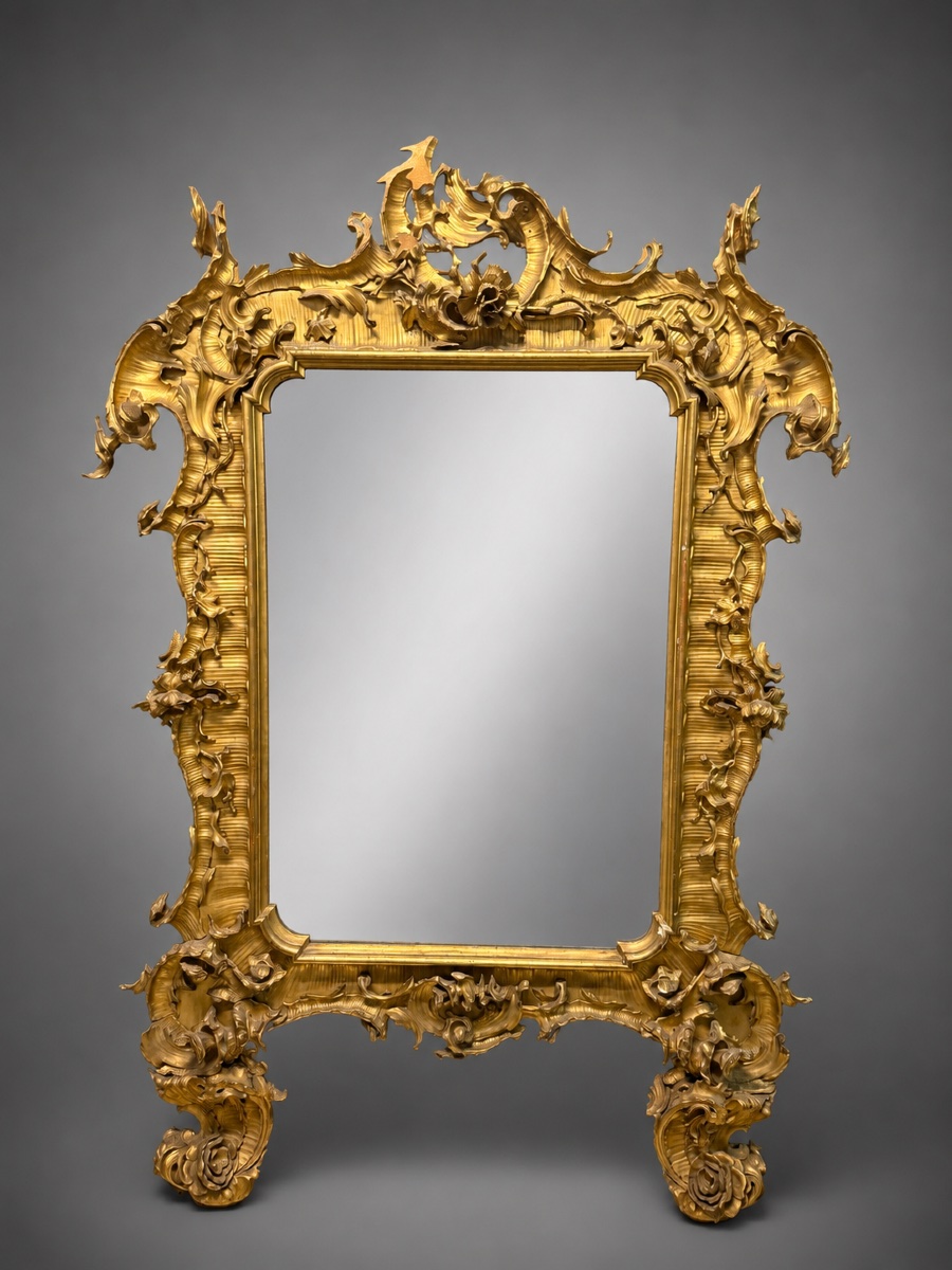 Miroir doré richement sculpté Allemagne XIXe siècle