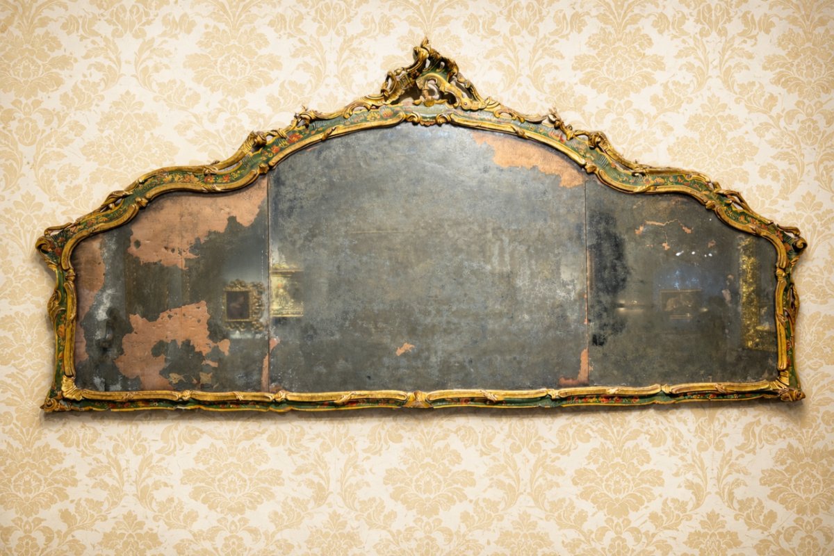 Elegant Fireplace Mirror, Venice, 18th Century-photo-2