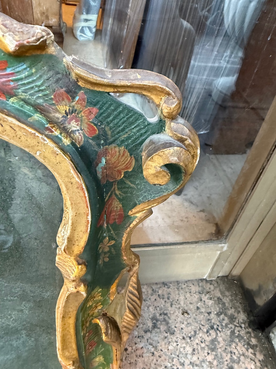 Elegant Fireplace Mirror, Venice, 18th Century-photo-4