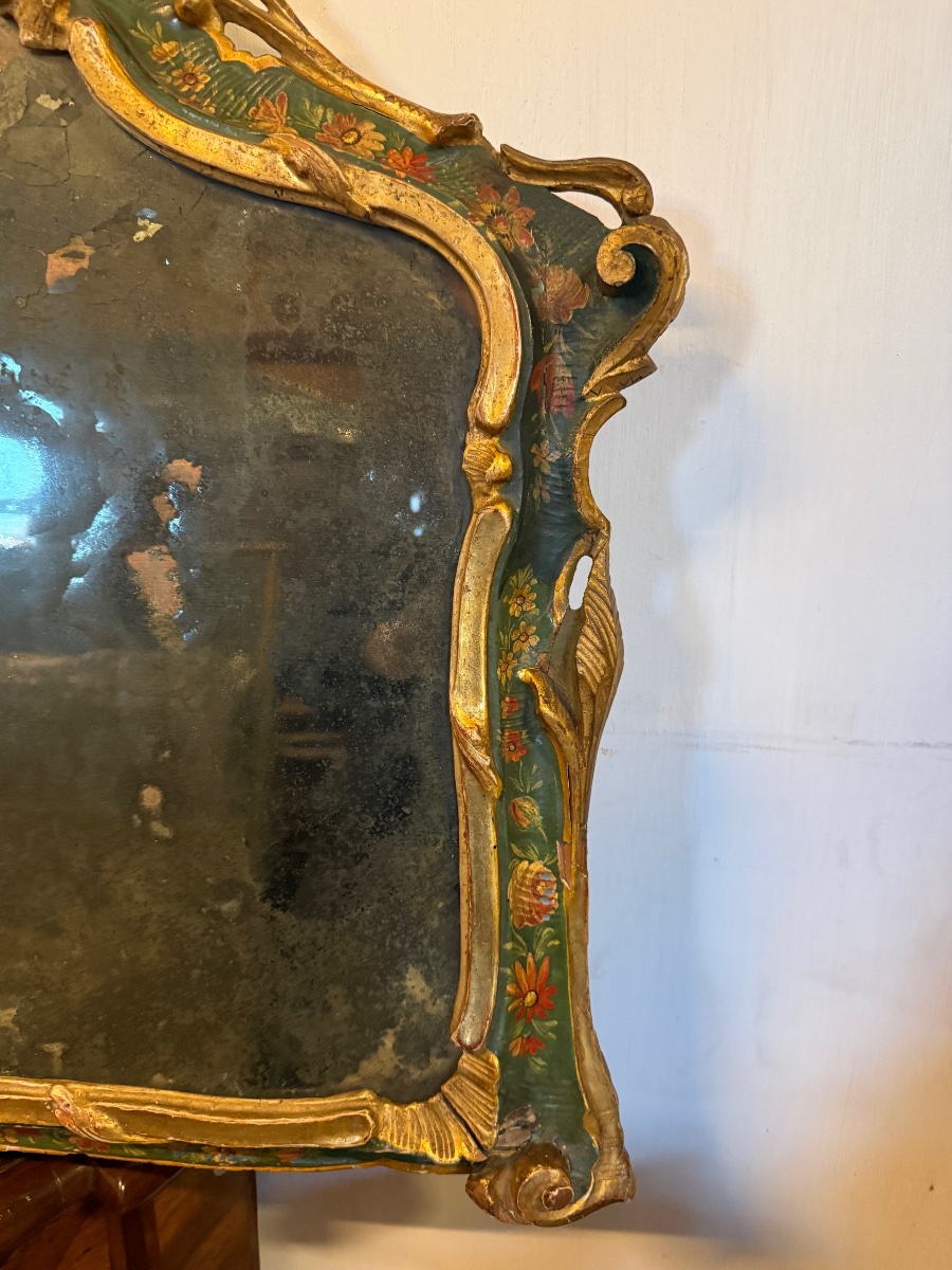 Elegant Fireplace Mirror, Venice, 18th Century-photo-5