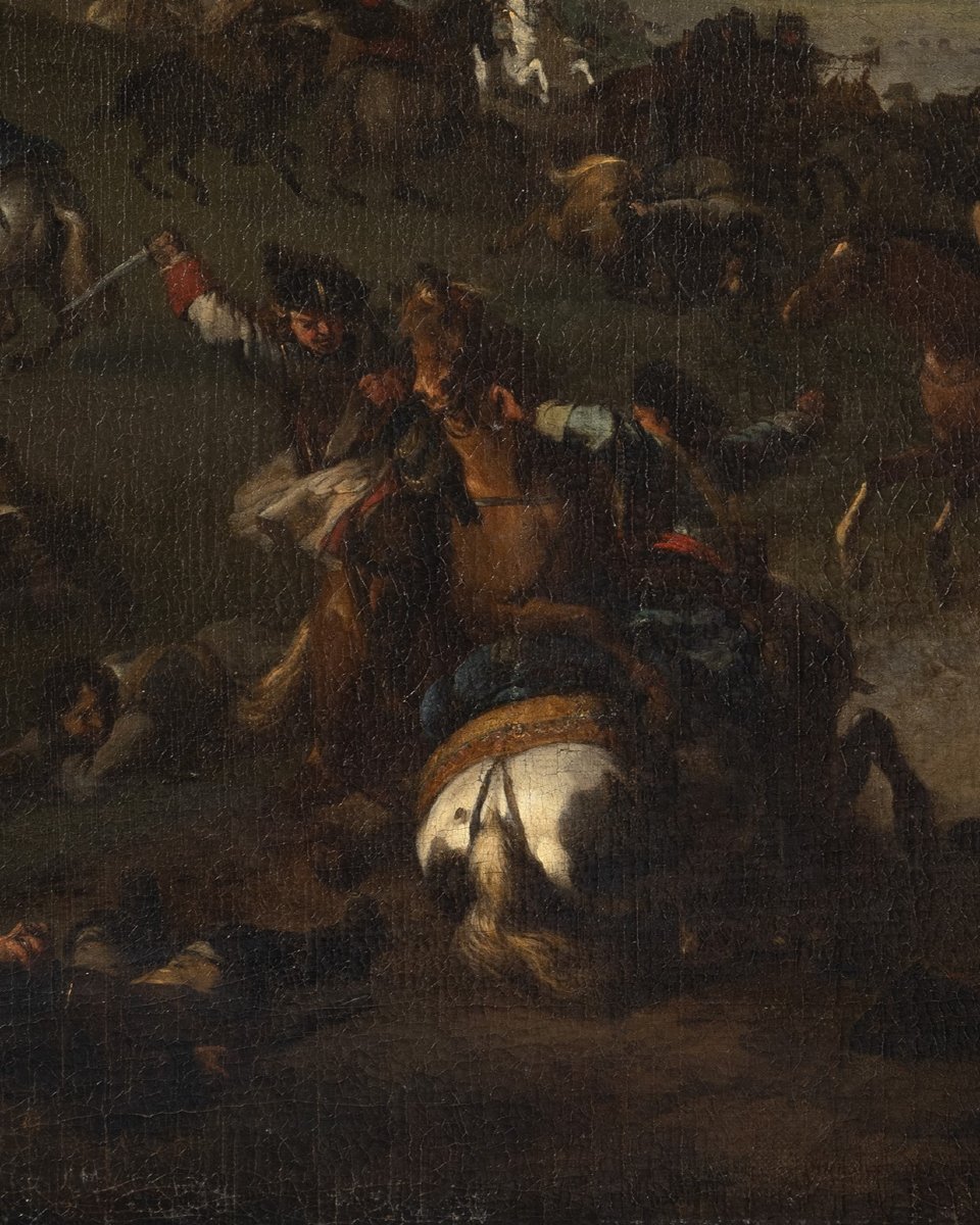 Jan Van Huchtenburg (Haarlem,1647- Amsterdam,1733)  "Scène de bataille"-photo-4
