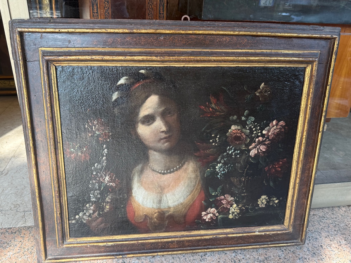 Pietro Paolini (lucca, 1603–1681) Young Female Figure Depicted As Flora-photo-3