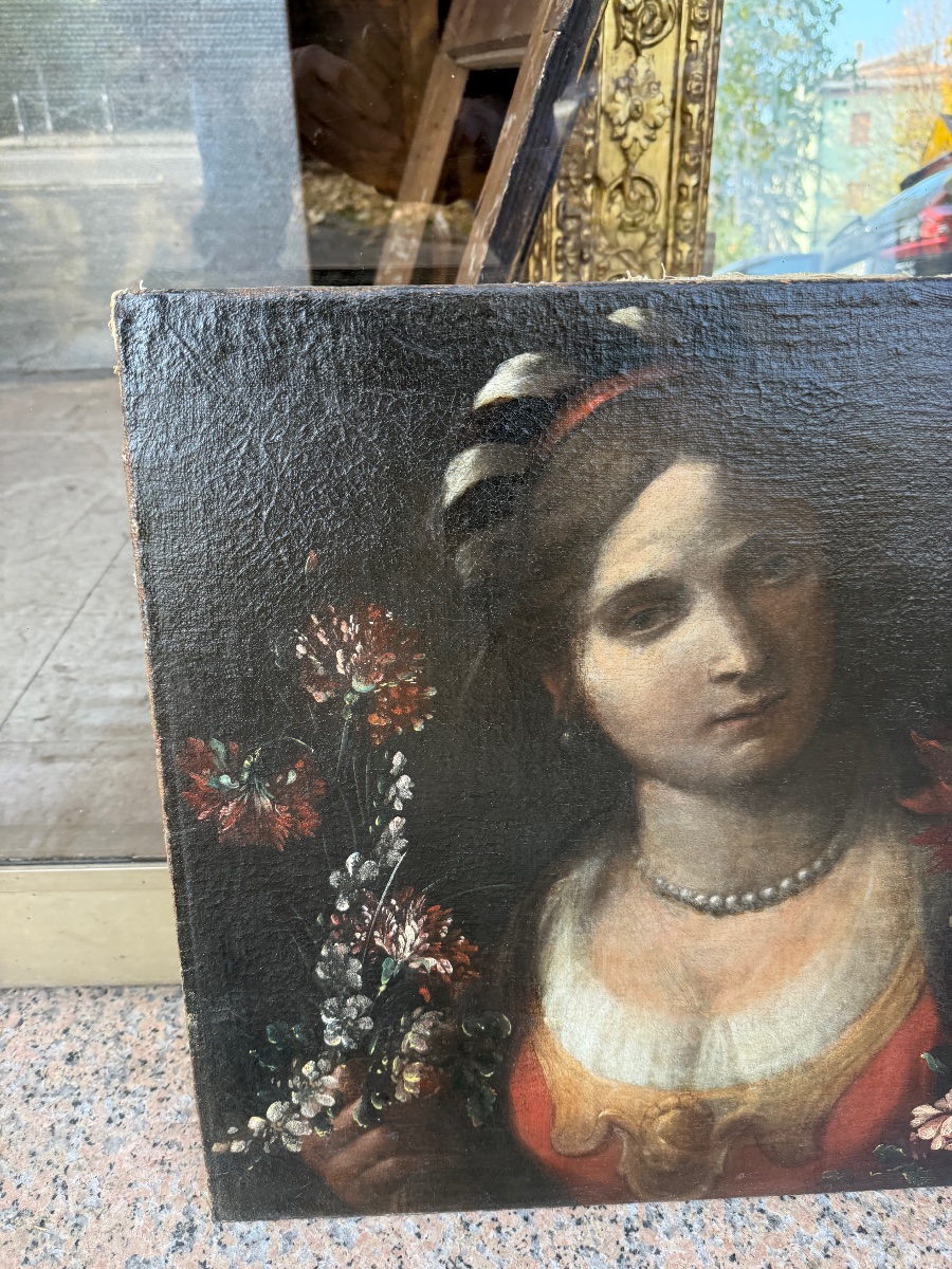 Pietro Paolini (lucca, 1603–1681) Young Female Figure Depicted As Flora-photo-2