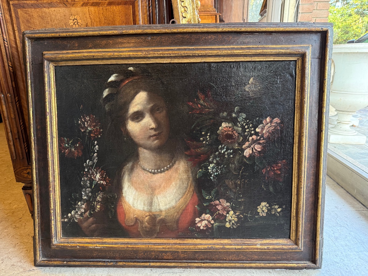 Pietro Paolini (lucca, 1603–1681) Young Female Figure Depicted As Flora-photo-4