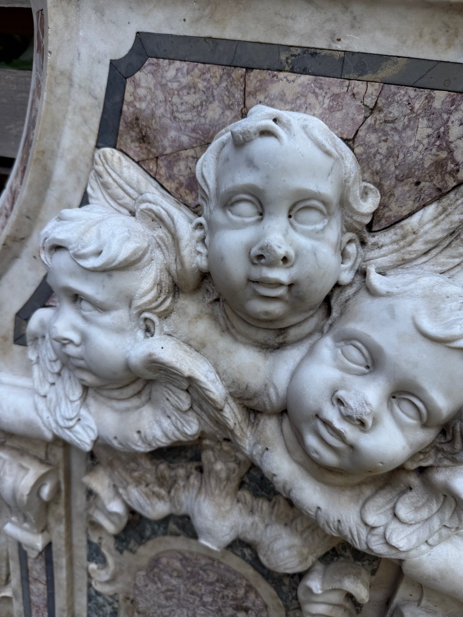 Sculpteur Italien, XVIIe-xviiie Siècle  Bel  élément Décoratif En Marbre -photo-2