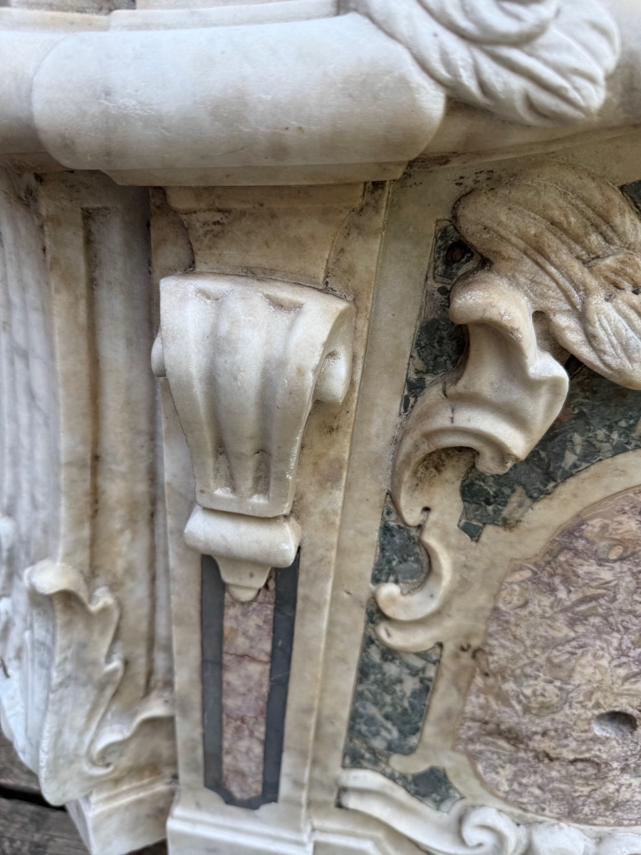 Sculpteur Italien, XVIIe-xviiie Siècle  Bel  élément Décoratif En Marbre -photo-3