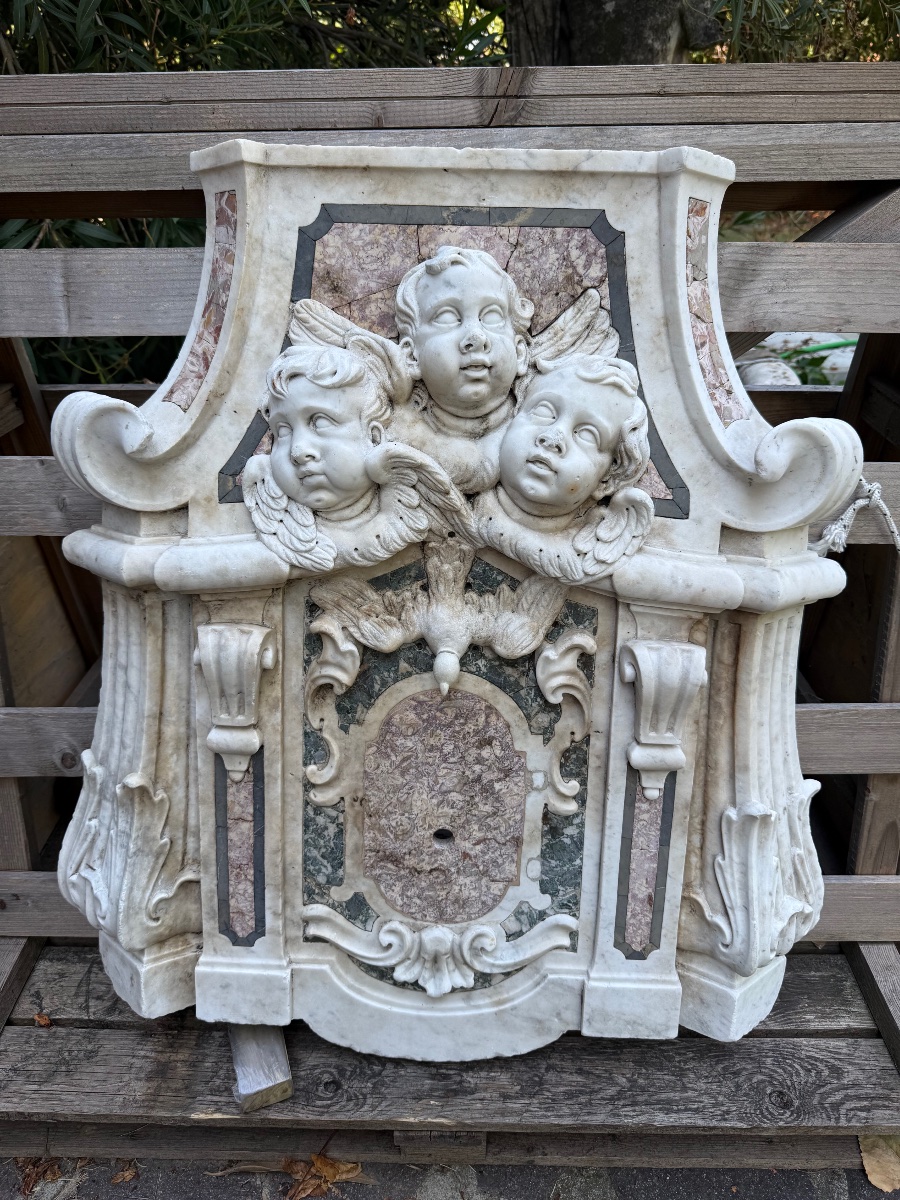 Sculpteur Italien, XVIIe-xviiie Siècle  Bel  élément Décoratif En Marbre -photo-2