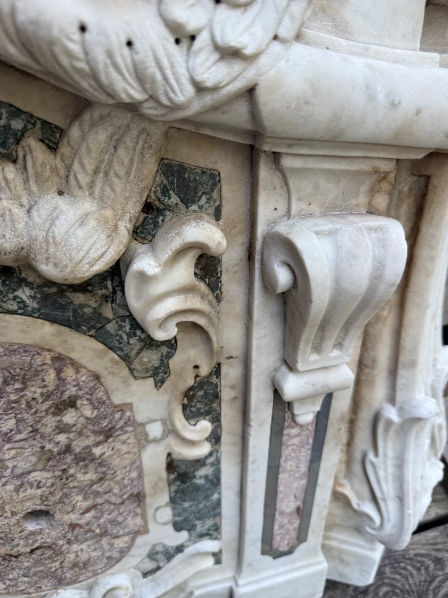 Sculpteur Italien, XVIIe-xviiie Siècle  Bel  élément Décoratif En Marbre -photo-4