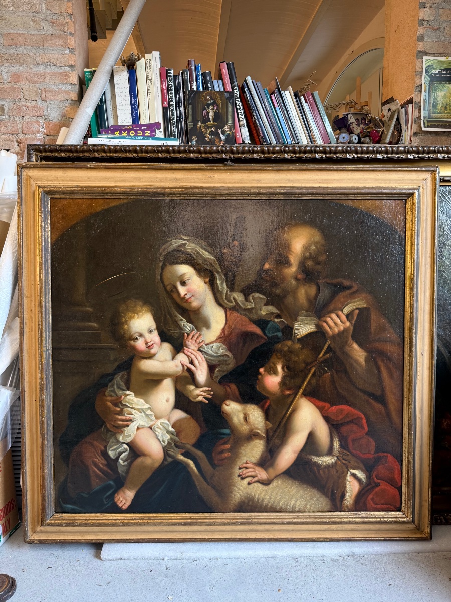 Benedetto Gennari (Cento, 1633 – Bologne, 1715) " Sainte Famille "-photo-2