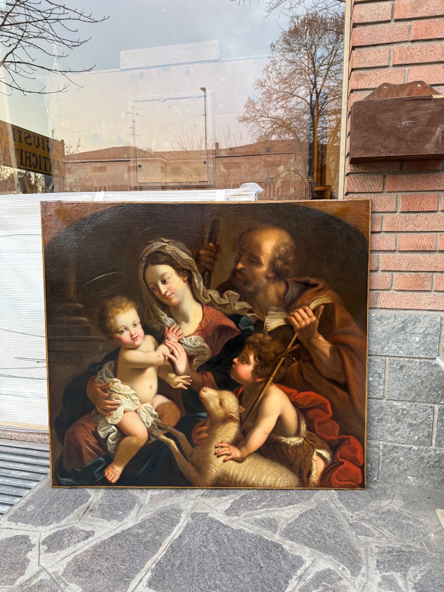 Benedetto Gennari (Cento, 1633 – Bologne, 1715) " Sainte Famille "-photo-3