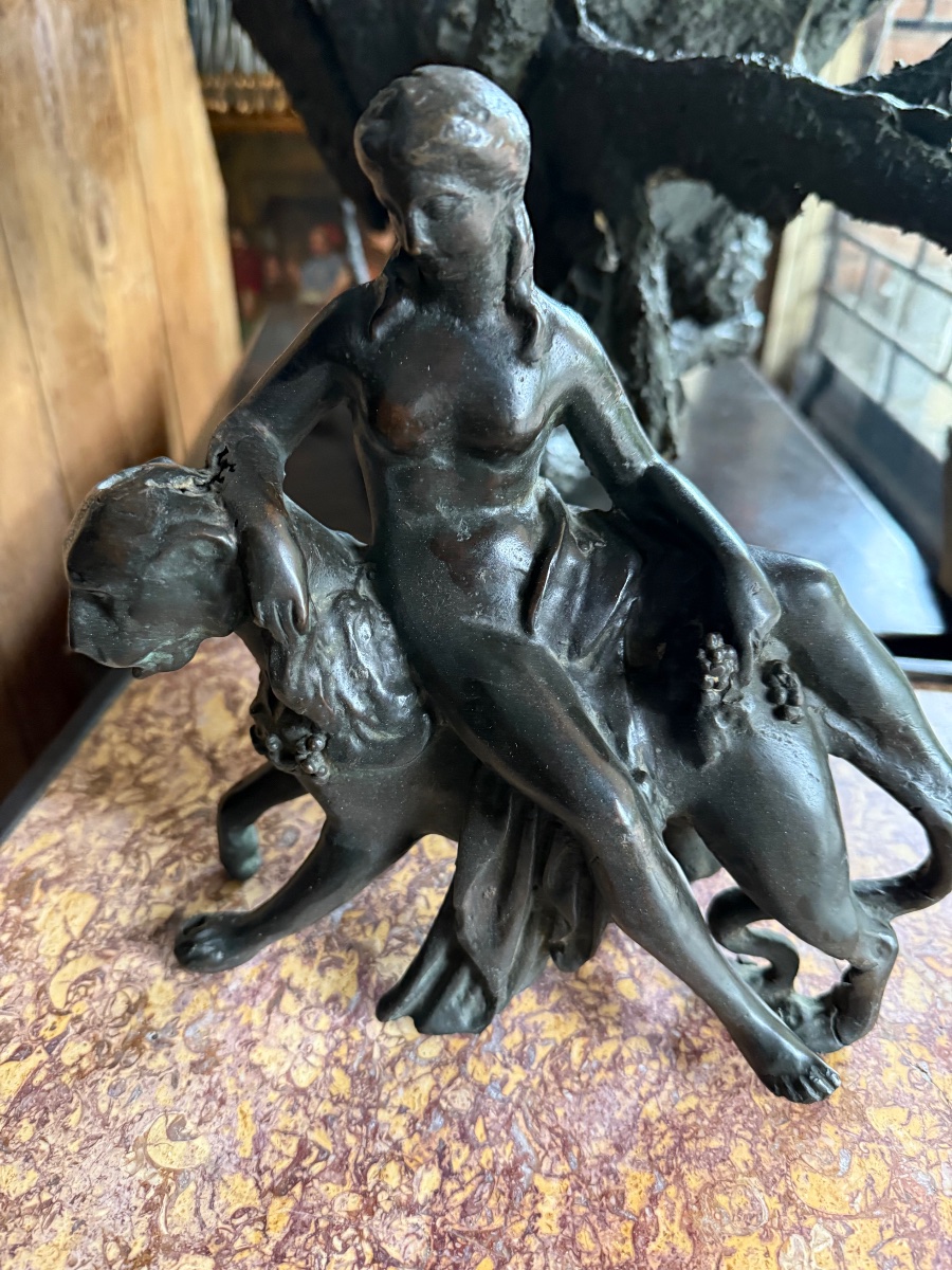 Bronzier padouan des XVIe-XVIIe siècles « Ariane sur la panthère »-photo-3