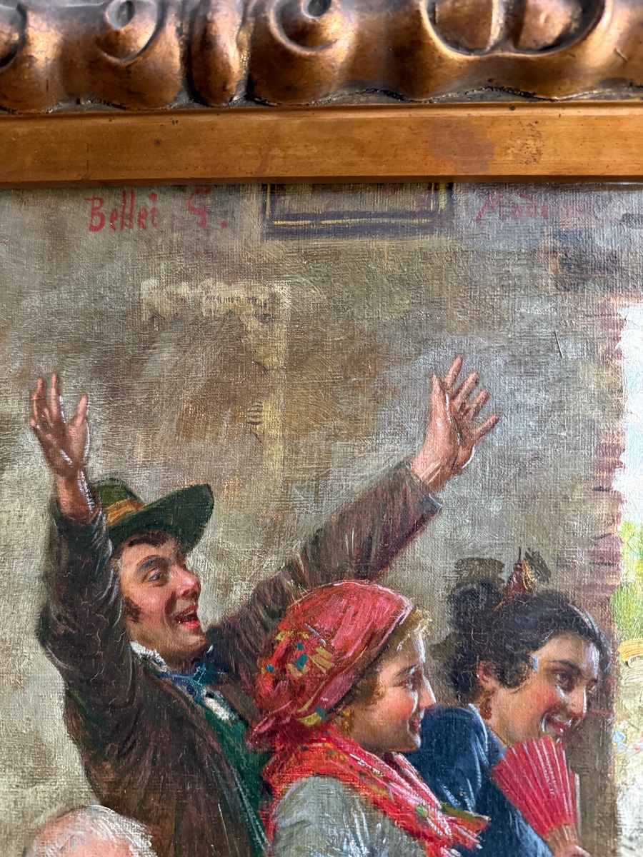 Gaetano Bellei (Modène, 1857 - 1922)  « Le Mariage »-photo-3