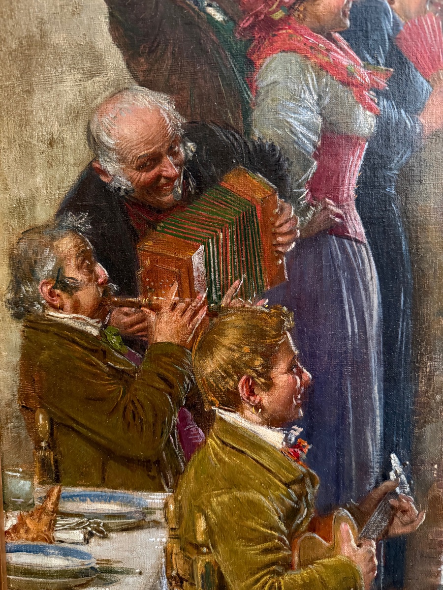 Gaetano Bellei (Modène, 1857 - 1922)  « Le Mariage »-photo-4