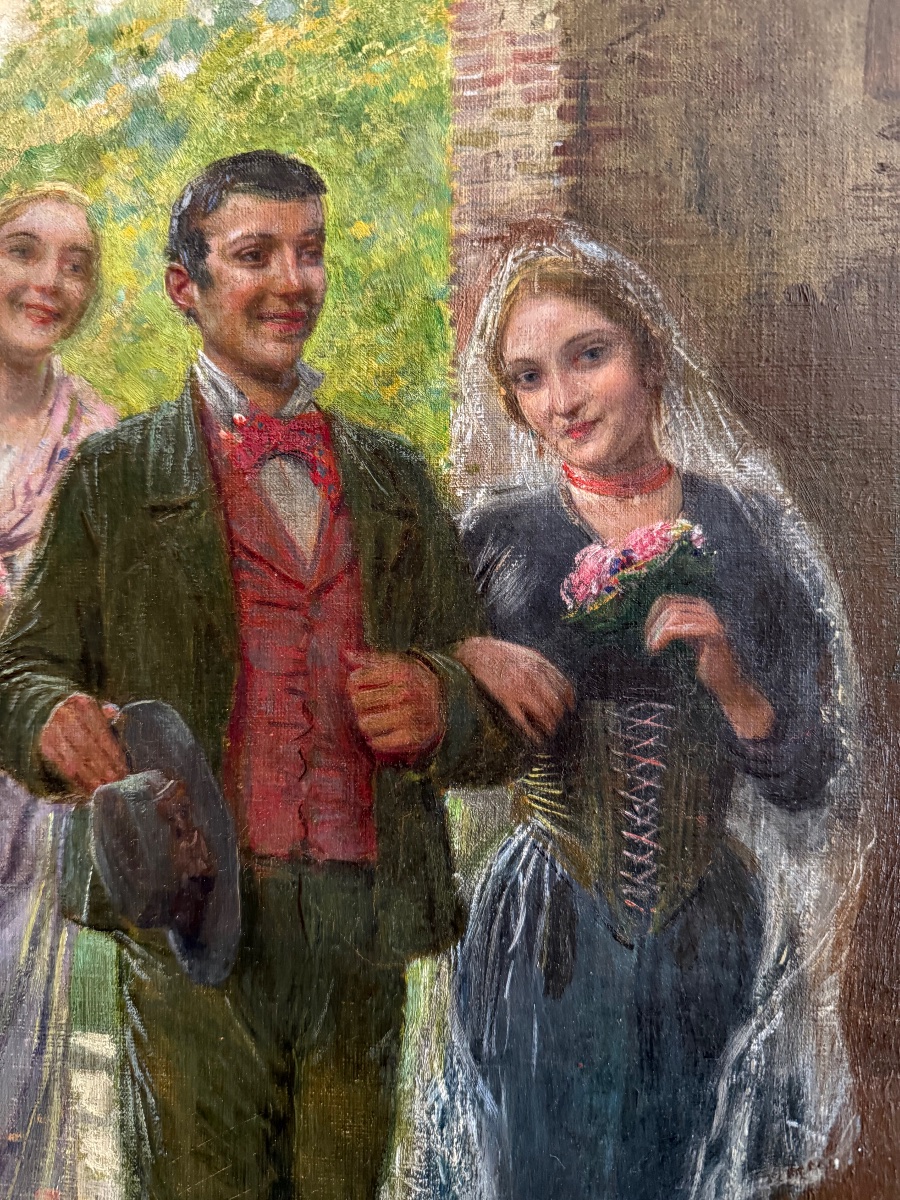 Gaetano Bellei (Modène, 1857 - 1922)  « Le Mariage »-photo-2