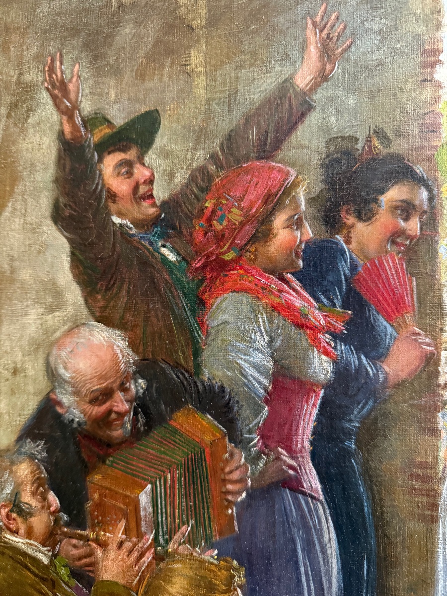 Gaetano Bellei (Modène, 1857 - 1922)  « Le Mariage »-photo-4