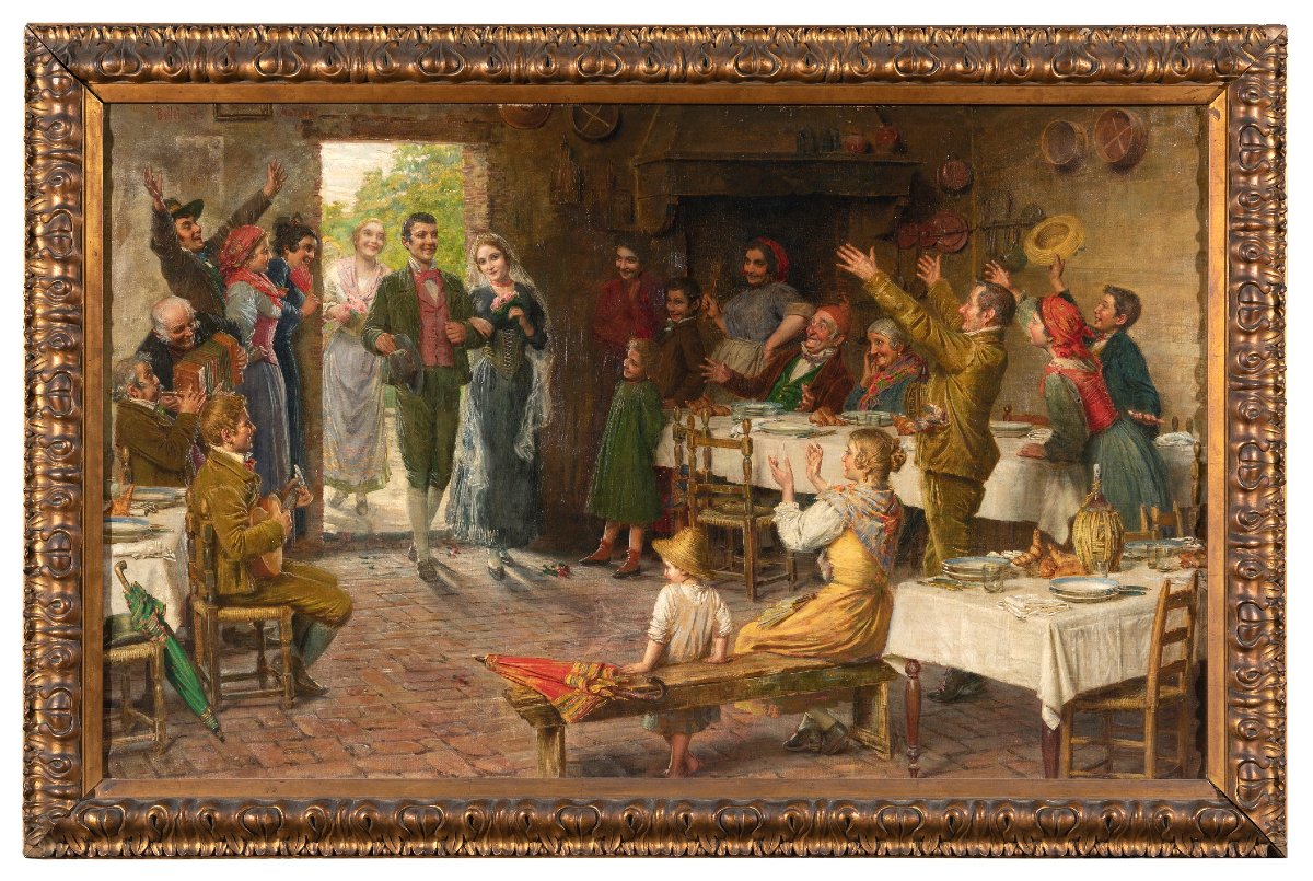 Gaetano Bellei (Modène, 1857 - 1922)  « Le Mariage »