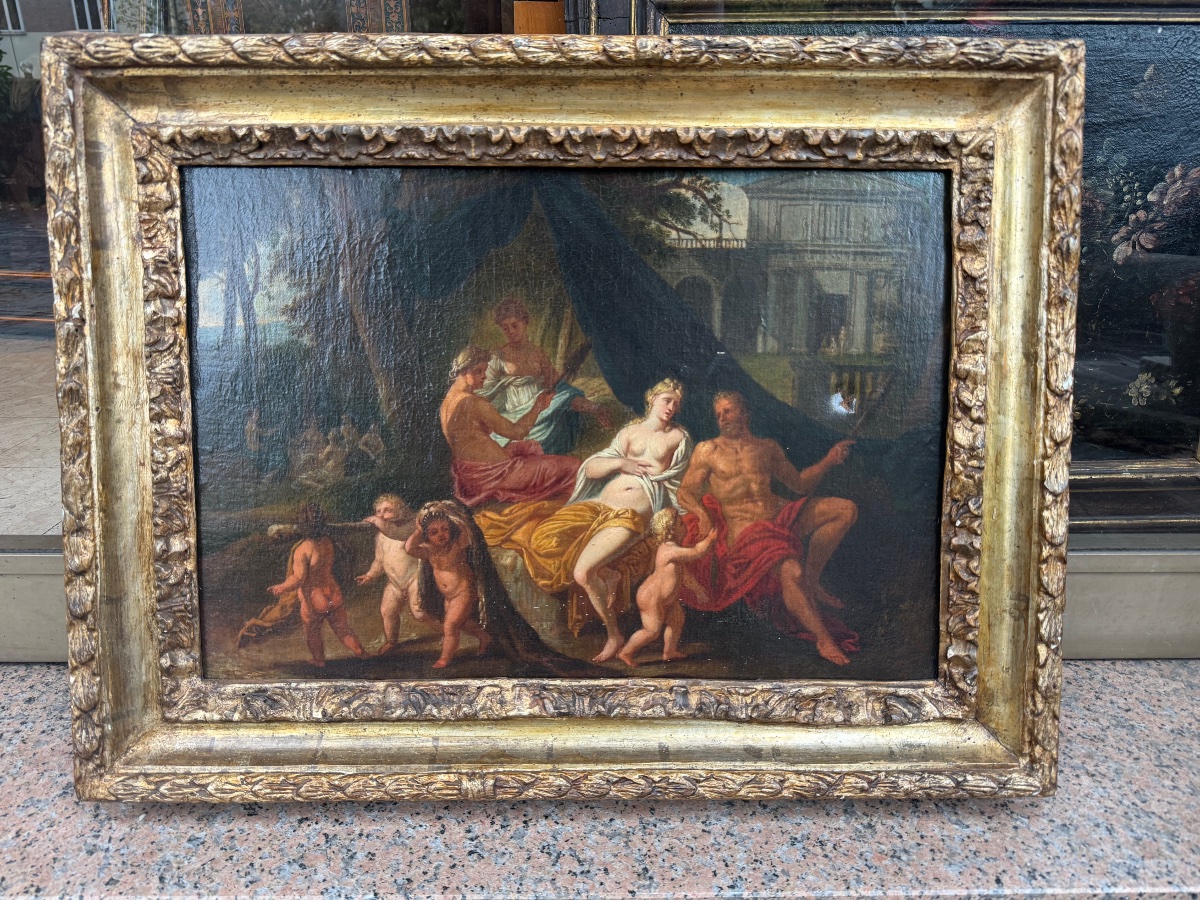 Maître des XVIIe-XVIIIe siècles « Hercule et Omphale »-photo-3