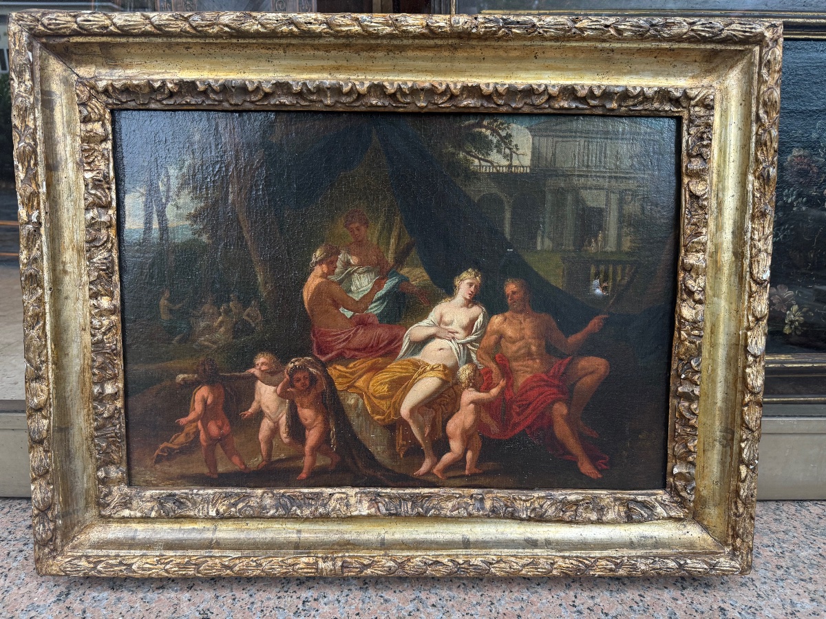 Maître des XVIIe-XVIIIe siècles « Hercule et Omphale »-photo-2