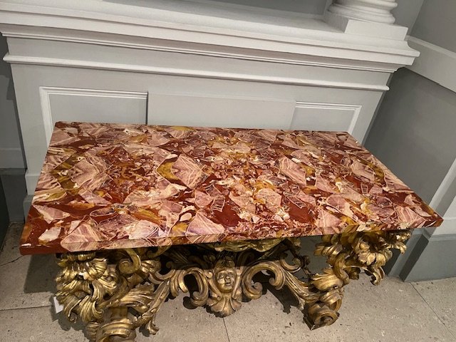 Magnifique table murale, Rome, XVIIe siècle-photo-1