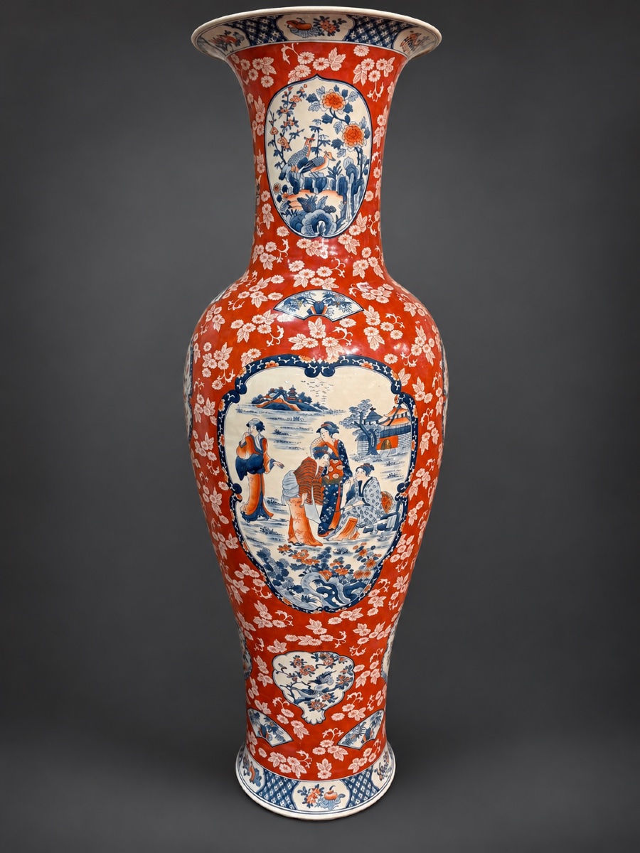 Pair Of Large Japanese Porcelain Vases-photo-3