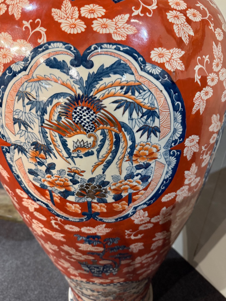 Pair Of Large Japanese Porcelain Vases-photo-2