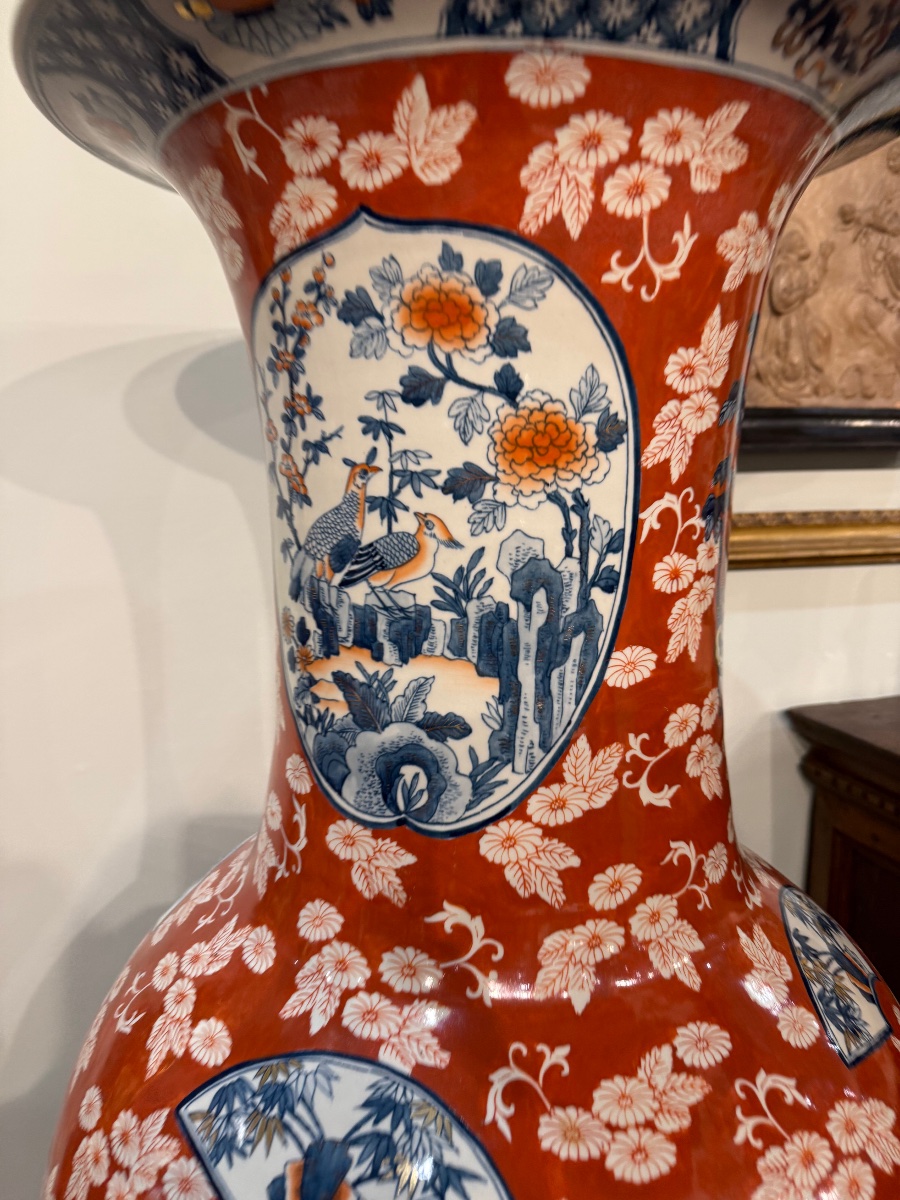 Pair Of Large Japanese Porcelain Vases-photo-3