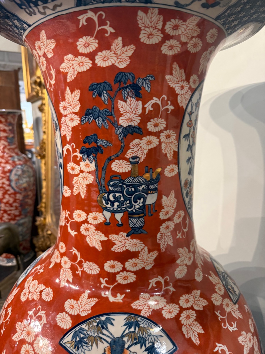 Pair Of Large Japanese Porcelain Vases-photo-4