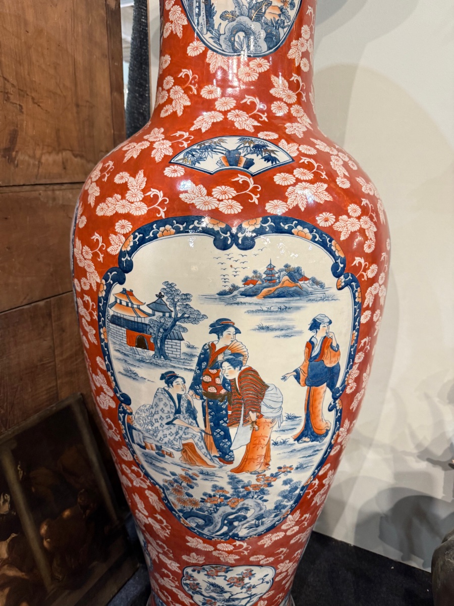 Pair Of Large Japanese Porcelain Vases-photo-5