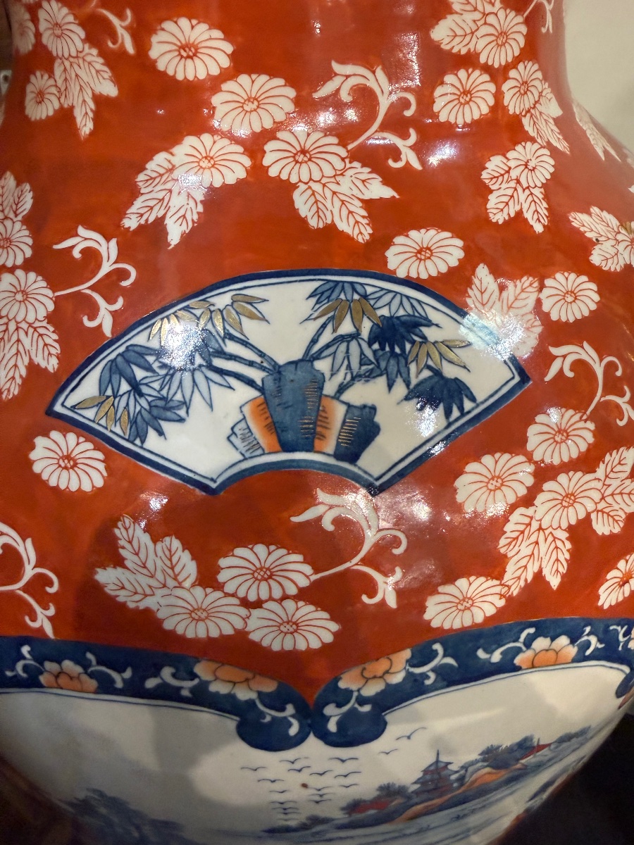 Pair Of Large Japanese Porcelain Vases-photo-6