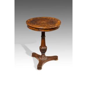 Walnut And Burl Wood Coffee Table, Emilia, 19th Century