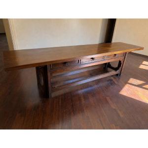 Grande table en noyer  78,5 x 315 x 77,5 cm  