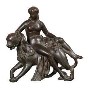 16th-17th-century Paduan Bronze Sculptor  "ariadne On The Panther"