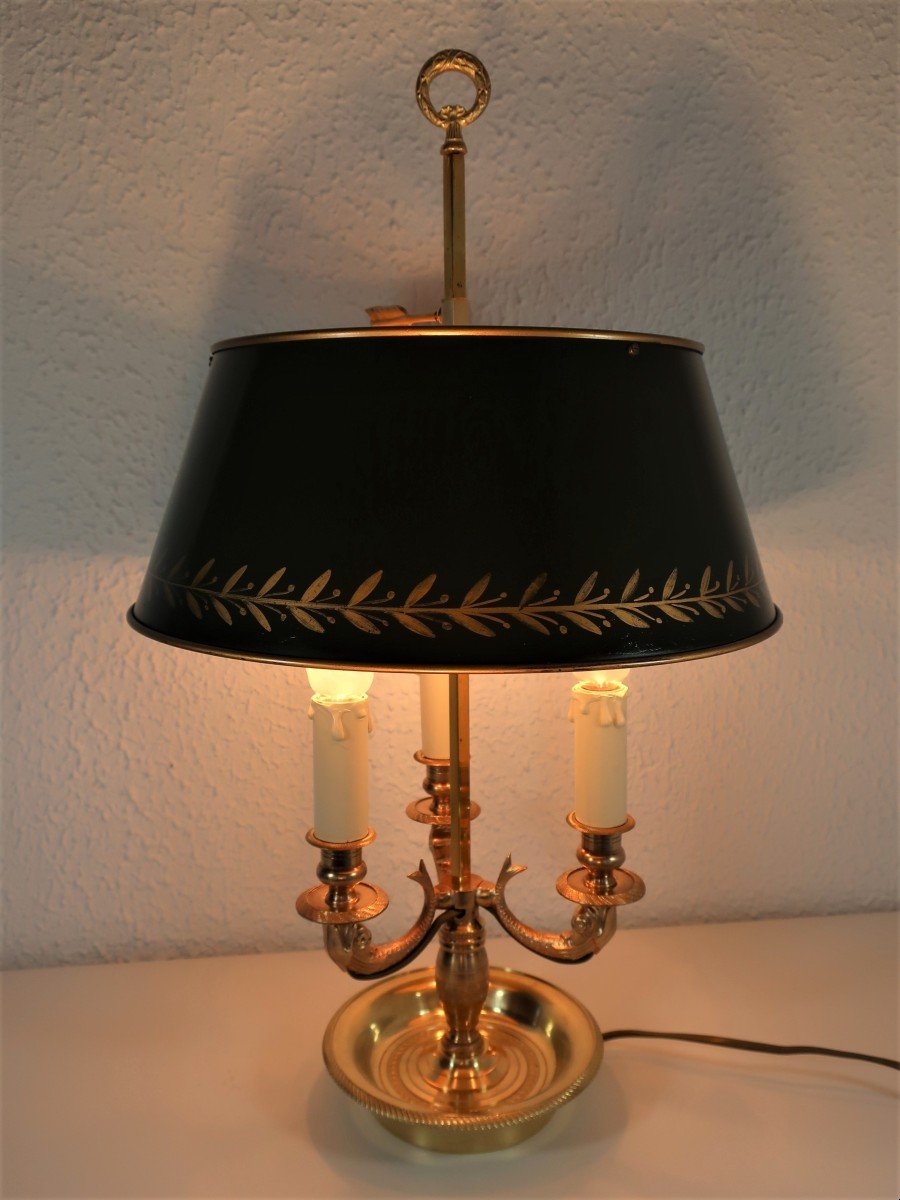 Grande Lampe Bouillotte Bronze Dore XIXème Au Dauphin-photo-6