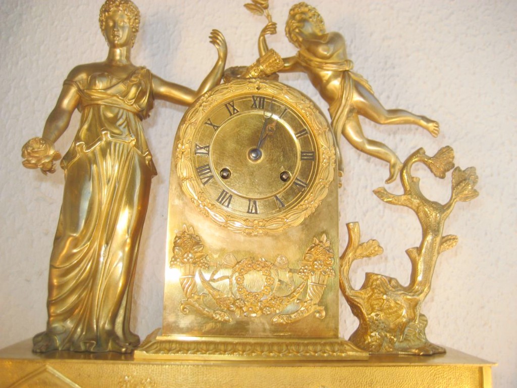 Pendulum Bronze Dore Empire Period, Temple Of Hymen-photo-2