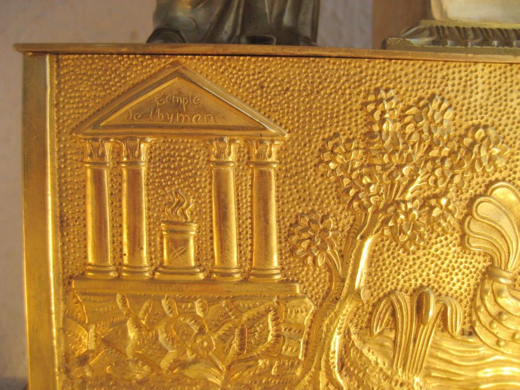 Pendulum Bronze Dore Empire Period, Temple Of Hymen-photo-3