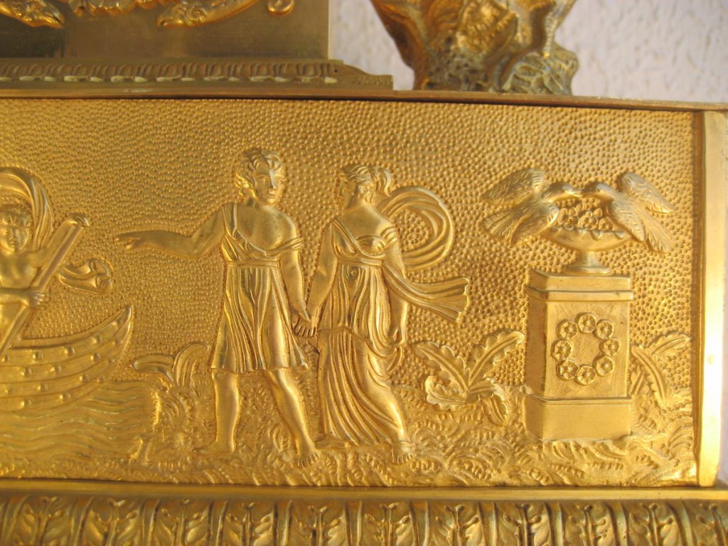 Pendulum Bronze Dore Empire Period, Temple Of Hymen-photo-5