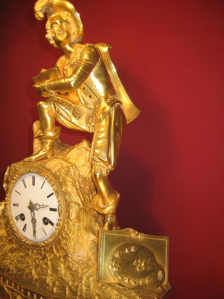 ARTISTE PEINTRE DU XIXéme BRONZE DORE MOUVEMENT  FIL -photo-4