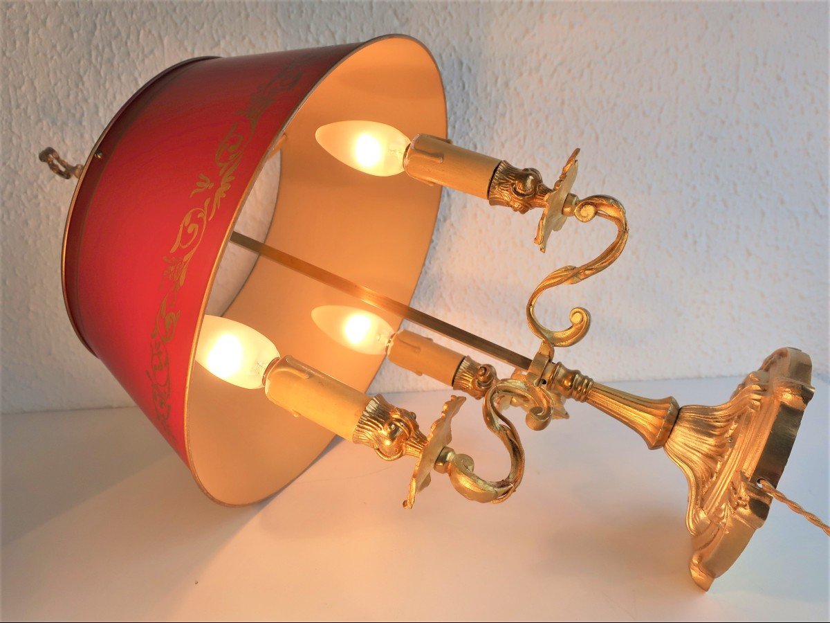 Lampe Bouillotte  Style Louis XV Bronze Dore 3 Bras De Lumiere-photo-1