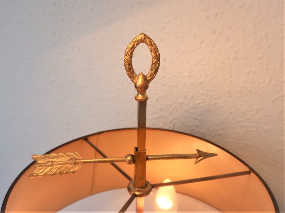 Hot Water Bottle Lamp XIXth Dore Bronze 3 Arms Of Light In Volute-photo-2