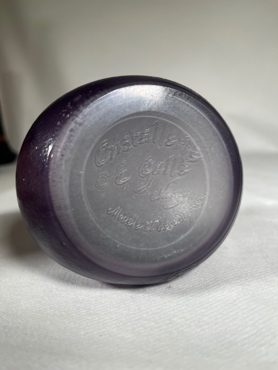 Vase émile Gallé à Décor D’iris Violet Poli Aux Feu, Art Nouveau -photo-6