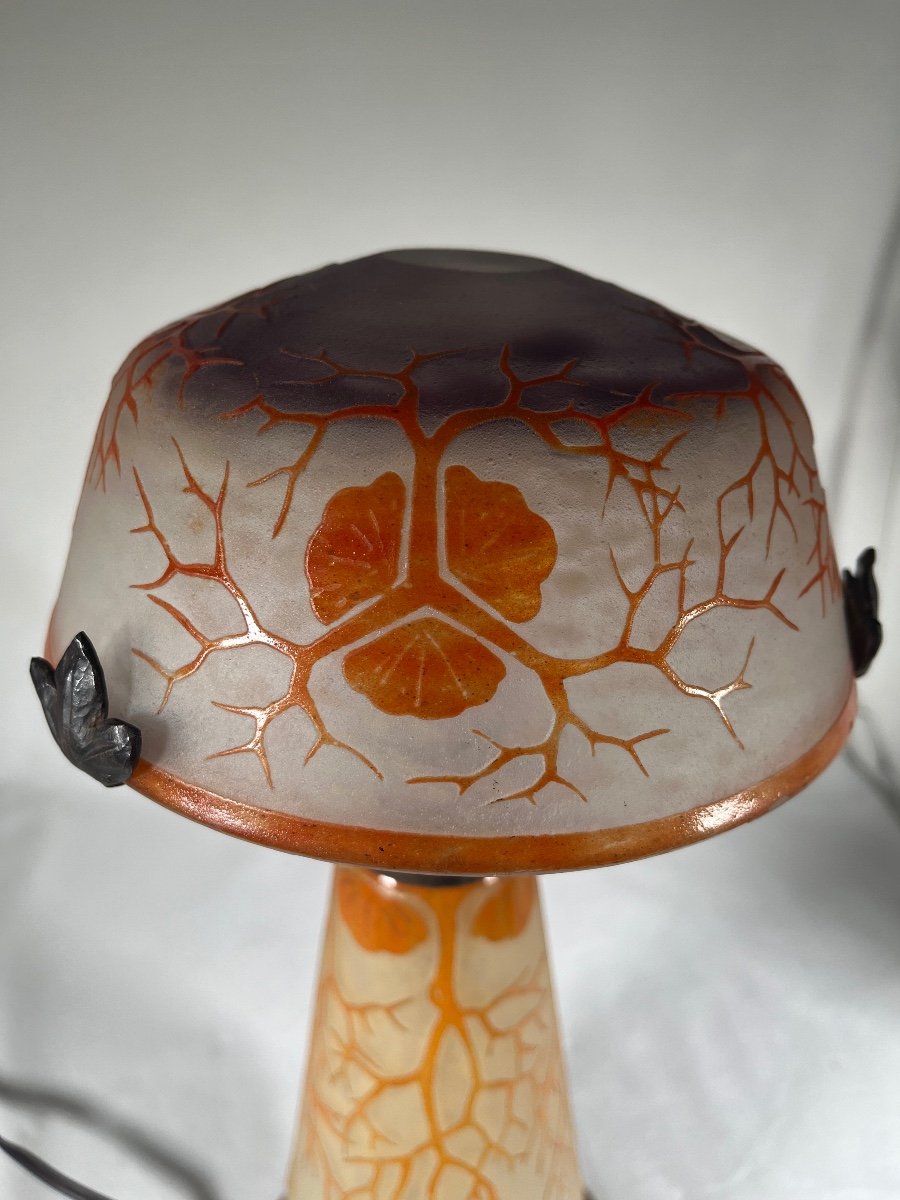 Charles Schneider - French Glass, Era Daum Galle Table Lamp, Art Deco-photo-2