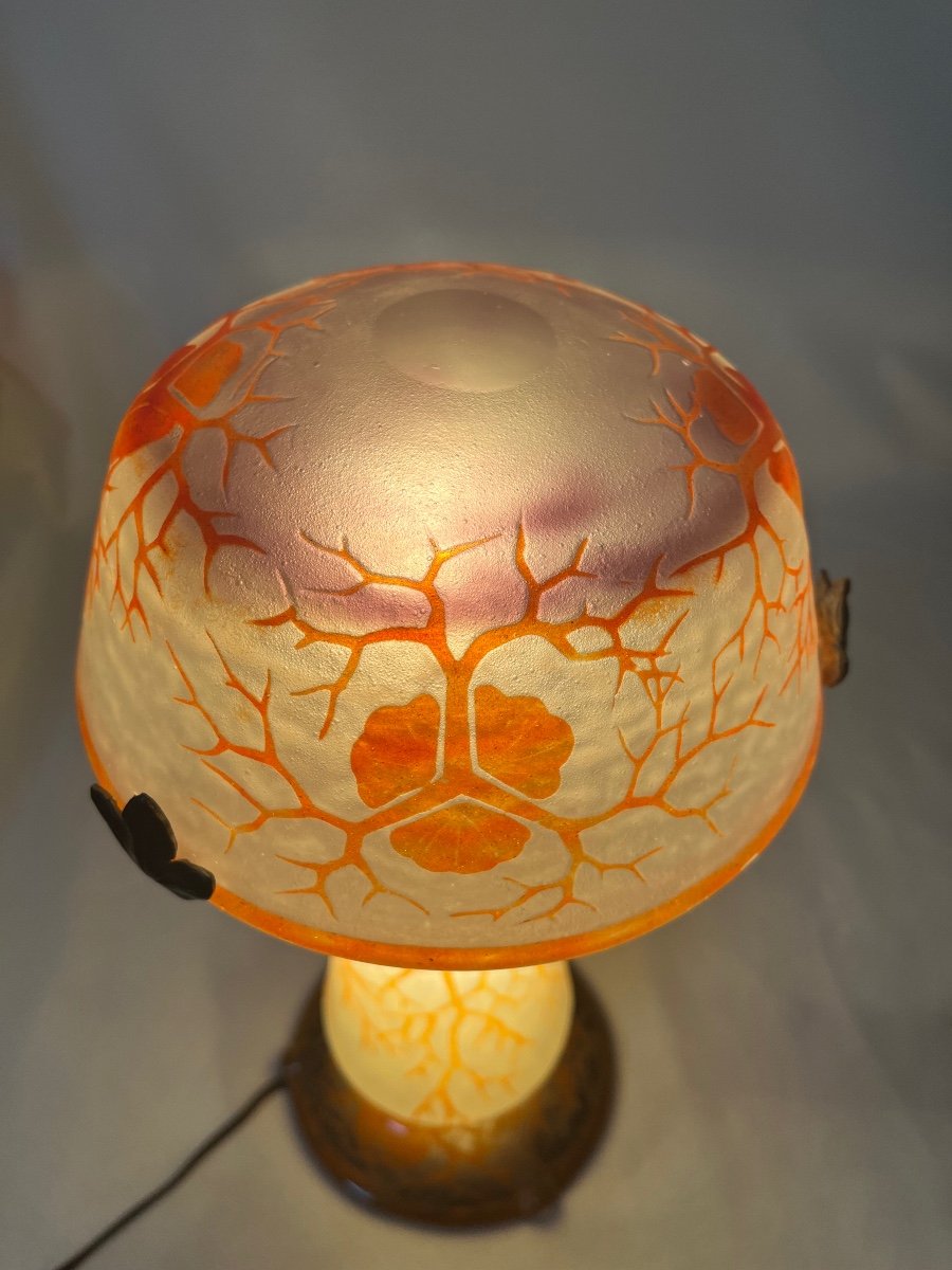 Charles Schneider - French Glass, Era Daum Galle Table Lamp, Art Deco-photo-4