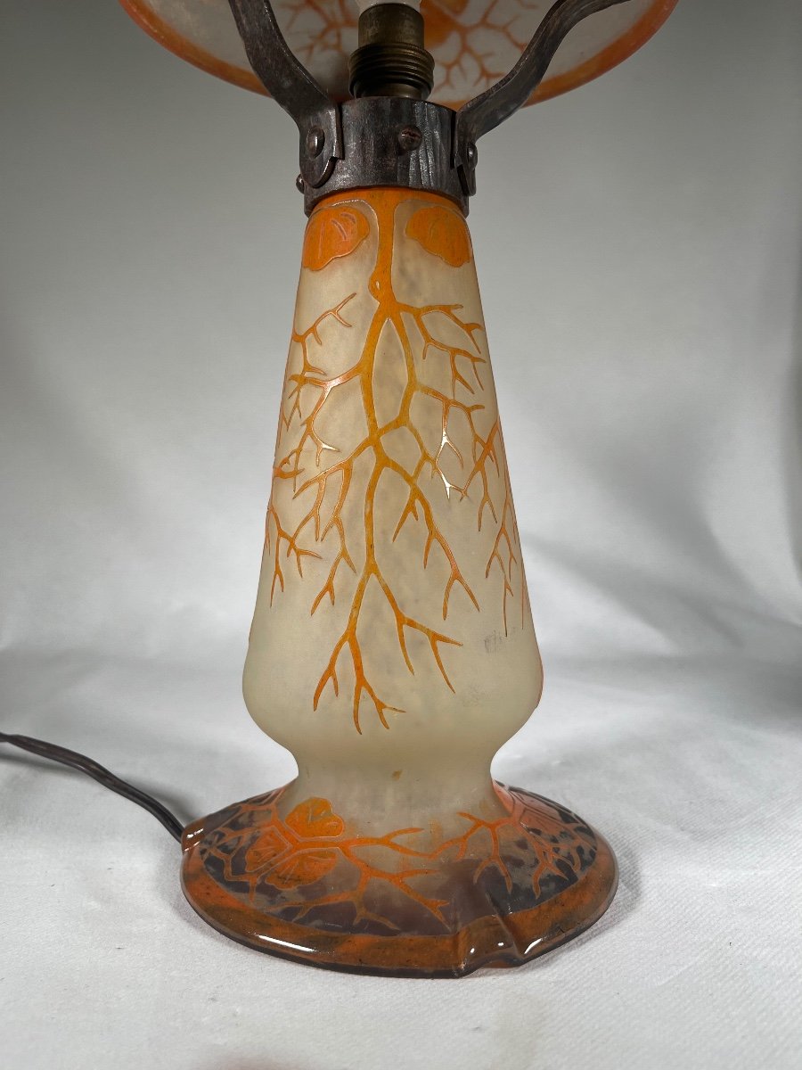 Charles Schneider - French Glass, Era Daum Galle Table Lamp, Art Deco-photo-6
