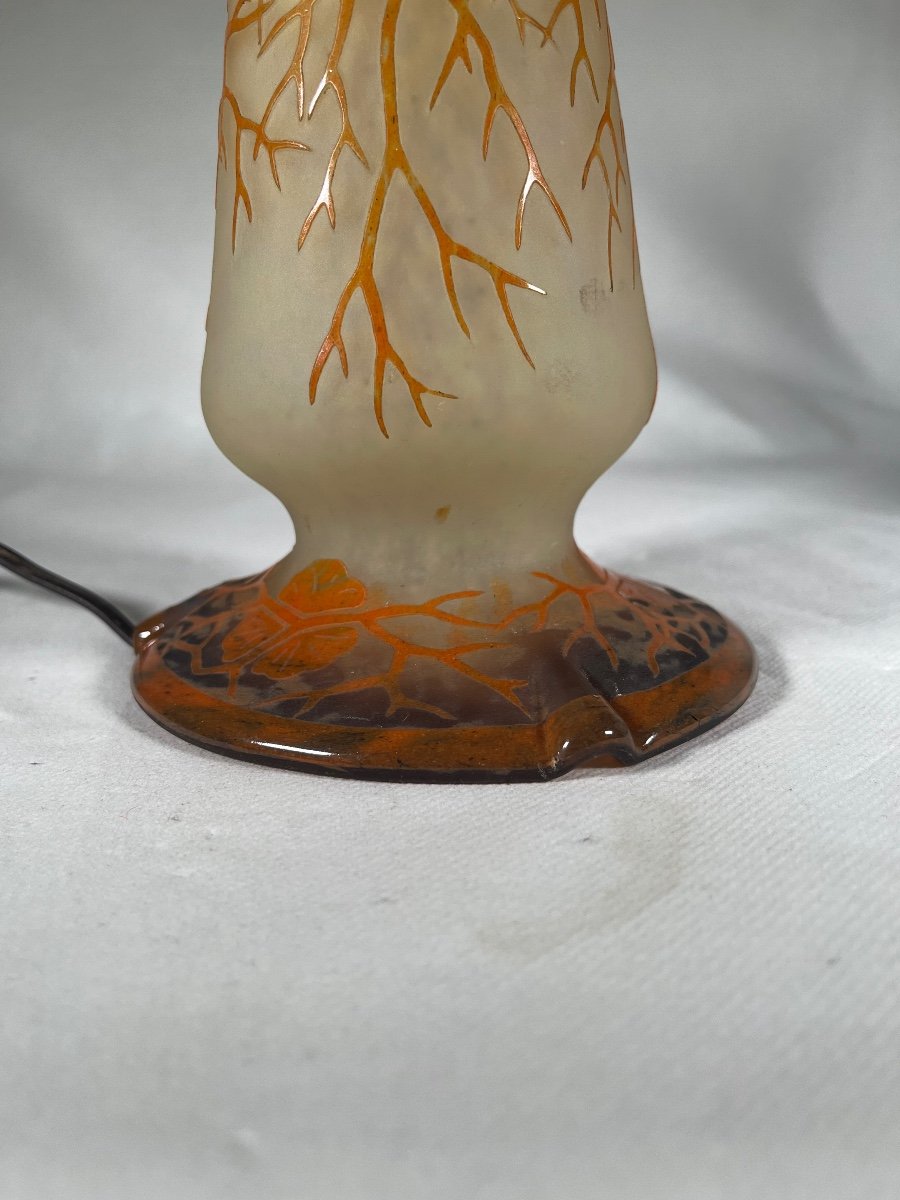 Charles Schneider - French Glass, Era Daum Galle Table Lamp, Art Deco-photo-7