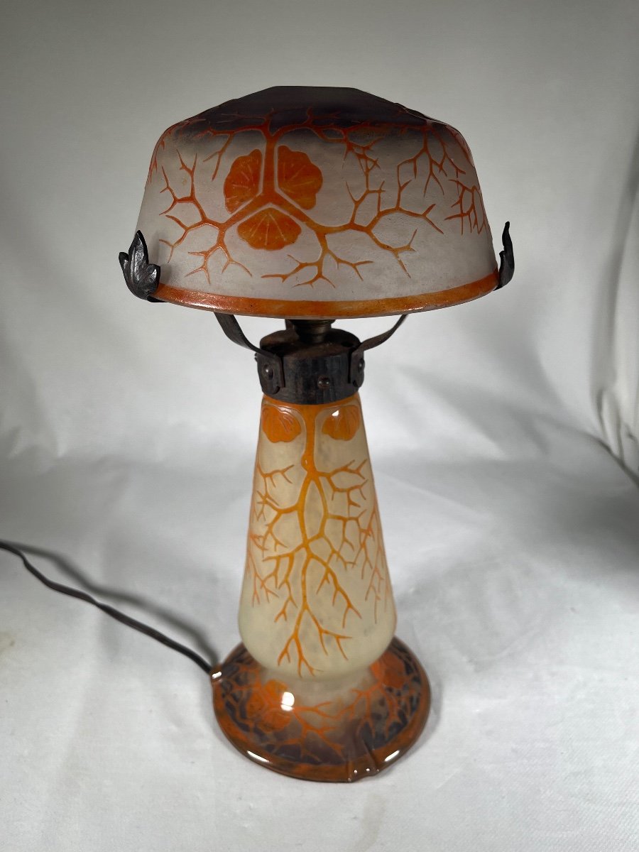 Charles Schneider - French Glass, Era Daum Galle Table Lamp, Art Deco