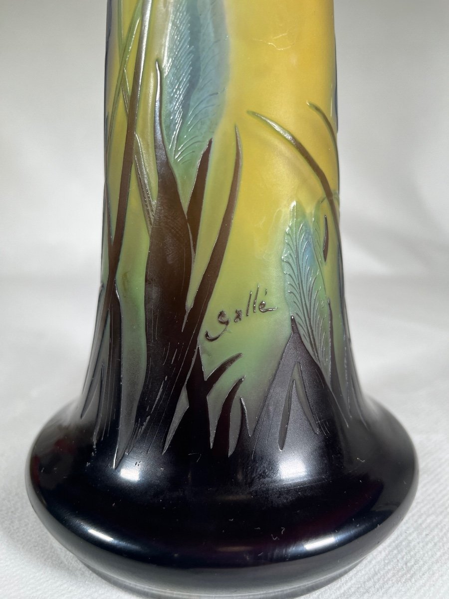 émile Gallé Vase Aux Iris Bleu, Art Nouveau-photo-3